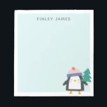 Bloc-note Mignonne Penguin de Noël Monnaie Turquoise personn<br><div class="desc">Mignons bloc-notes sur le thème de Noël avec une adorable illustration de pingouin festif,  personnalisée avec votre nom.</div>