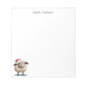 Bloc-note Mignonne Petite Mouton d'hiver Nom personnalisé (Devant)