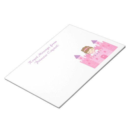 Bloc-note Mignonne Princesse fille dans le château rose (Incliné)