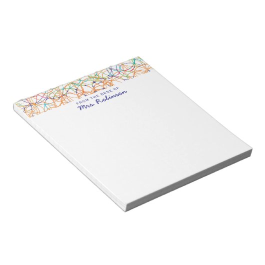 Bloc-note Mignonne Scribbles Professeur du bureau de (Incliné)