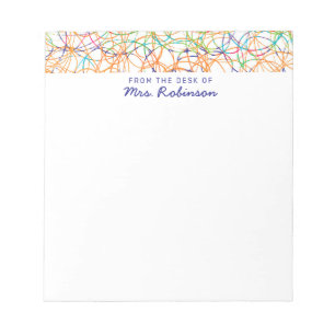 Bloc-note Mignonne Scribbles Professeur du bureau de