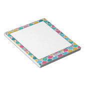 Bloc-note Mignonne sirène colorée Échelles Nom du monogramme (Incliné)