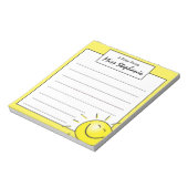 Bloc-note Mignonne Sunshine Face Sourire de l'enseignant (Tourné)