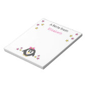 Bloc-note Mignonnes étoiles de pingouin et nom enfants roses (Tourné)
