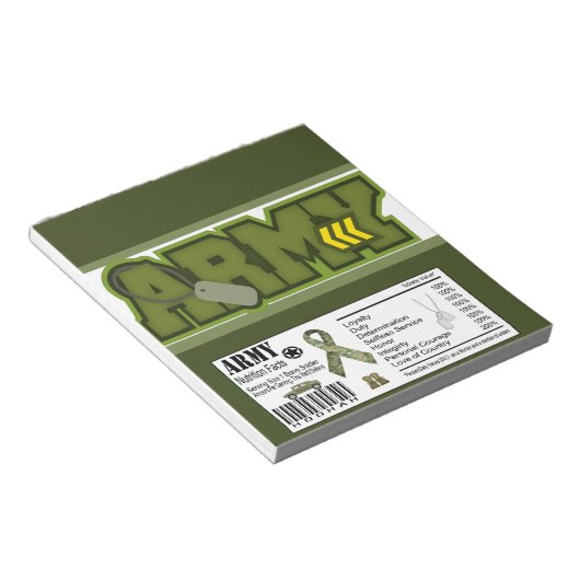 Bloc-note Militaire de l'Armée Célébration Candy Bar Wrapper (Incliné)