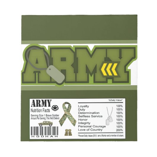 Bloc-note Militaire de l'Armée Célébration Candy Bar Wrapper (Devant)