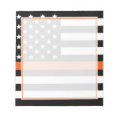Bloc-note Mince Orange Line Rechercher et Secourir USA Drape (Devant)