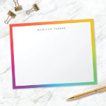 Bloc-note Mini-bloc-notes couleur minimaliste moderne arc-en<br><div class="desc">Ce bloc-notes personnalisé amusant comporte une bordure colorée en arc-en-ciel personnalisée avec une typographie moderne. Ce design est un excellent choix pour tout le monde ET fait un cadeau amusant!</div>