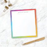 Bloc-note Mini-bloc-notes couleur minimaliste moderne arc-en<br><div class="desc">Ce bloc-notes personnalisé amusant comporte une bordure colorée en arc-en-ciel personnalisée avec une typographie moderne. Ce design est un excellent choix pour tout le monde ET fait un cadeau amusant!</div>