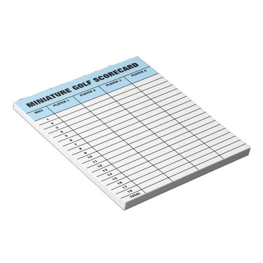 Bloc-note Miniature modèle de carte de performance de golf (Incliné)