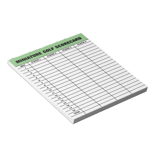 Bloc-note Miniature modèle de carte de performance de golf (Incliné)