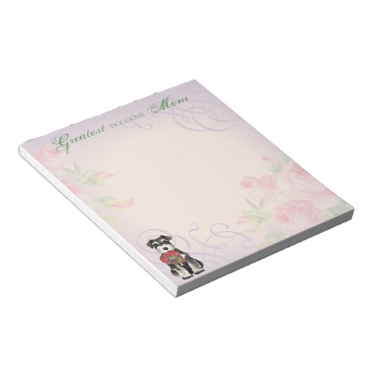 Bloc-note Miniature Schnauzer Heart Maman (Incliné)