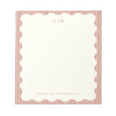 Bloc-note Minimal Modern Personalized Blush Notepad  (Devant)