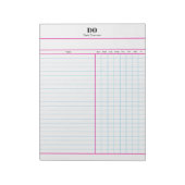 Bloc-note Minimal Monogram Initials Weekly Checklist Notepad (Tourné)