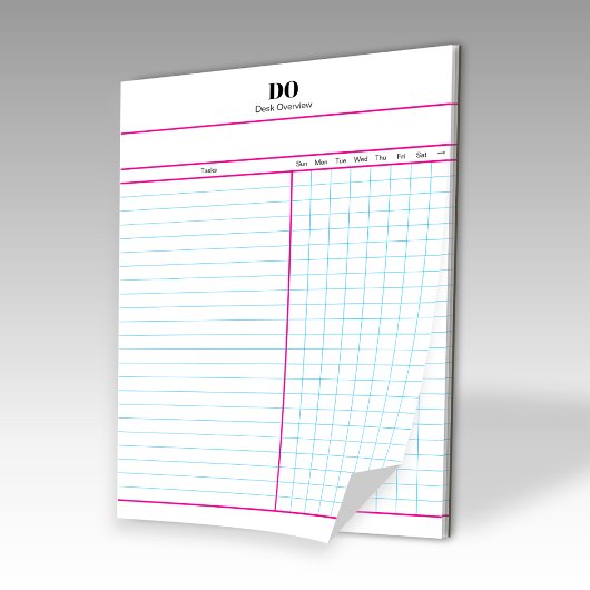 Bloc-note Minimal Monogram Initials Weekly Checklist Notepad
