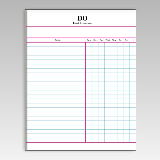 Bloc-note Minimal Monogram Initials Weekly Checklist Notepad