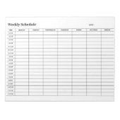 Bloc-note Minimal Neutral Weekly Schedule (Devant)