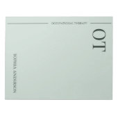 Bloc-note Minimal Sage Green Custom OT Occupational Therapy (Devant)