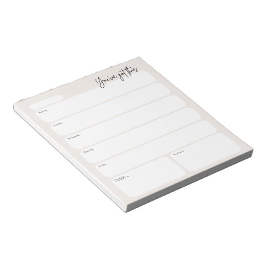 Bloc-note Minimal Weekly Planner Notepad (Incliné)