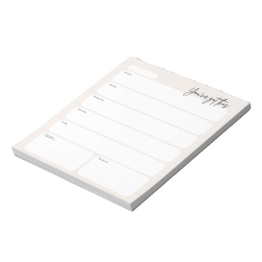 Bloc-note Minimal Weekly Planner Notepad (Tourné)