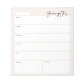 Bloc-note Minimal Weekly Planner Notepad (Devant)