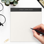 Bloc-note Minimalist Black and Ivory Elegant Monogram<br><div class="desc">Create your own personalized notepad with elegant monogram name and minimalist black and ivory color design.</div>