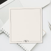 Bloc-note Minimalist Black and Ivory Three Letter Monogram