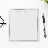 Bloc-note Minimalist Blue Monogram Two Border