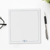 Bloc-note Minimalist Blue Three Letter Monogram