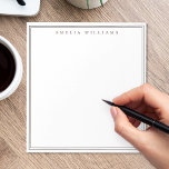 Bloc-note Minimalist Brown Monogram Two Border<br><div class="desc">Create your own personalized notepads with olive green elegant chic typography monogram name and two border line design in brown color.</div>