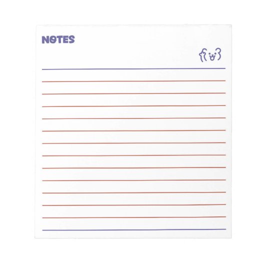 Bloc-note Minimalist cute bear note taking (Devant)