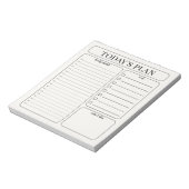 Bloc-note Minimalist Daily Planner Notepad | Hourly To Do (Tourné)