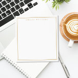 Bloc-note Minimalist Gold Monogram Two Border<br><div class="desc">Create your own personalized notepads with gold elegant chic typography monogram name and two border line design.</div>