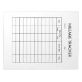 Bloc-note Minimalist Mileage Tracker Notepad (Devant)