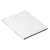 Bloc-note Minimalist Modern Simple Pink Monogram Personal (Incliné)