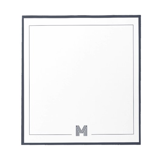 Bloc-note Minimalist Monogram Double Border Stationery (Devant)