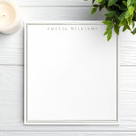 Bloc-note Minimalist Olive Green Monogram Two Border<br><div class="desc">Create your own personalized notepads with olive green elegant chic typography monogram name and two border line design.</div>