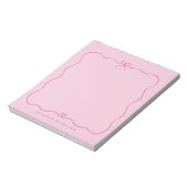 Bloc-note Minimalist Pastel Cute Bow Monogram Name  (Tourné)