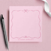 Bloc-note Minimalist Pastel Cute Bow Monogram Name 
