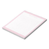 Bloc-note Minimalist Pink Gingham Monogram Lined (Tourné)