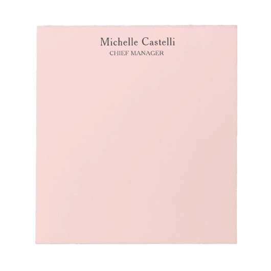 Bloc-note Minimalist Professional Unique Classical Pastel (Devant)