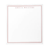 Bloc-note Minimalist Red Monogram Two Border (Devant)