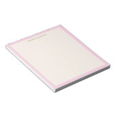 Bloc-note Minimalist Soft Pink Border Personalized Name (Incliné)