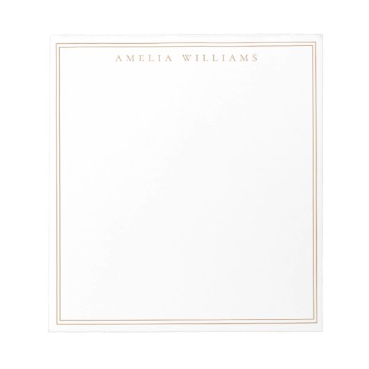 Bloc-note Minimalist Tan Monogram Two Border (Devant)