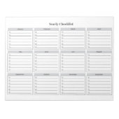Bloc-note Minimalist Yearly Checklist Notepad (Devant)