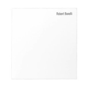 Bloc-note Minimaliste blanc moderne taille standard
