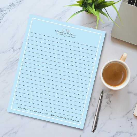 Bloc-note Minimaliste bleu professionnel