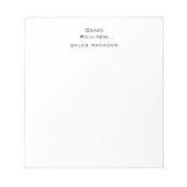 Bloc-note Minimaliste Classique Noir & Blanc (Devant)