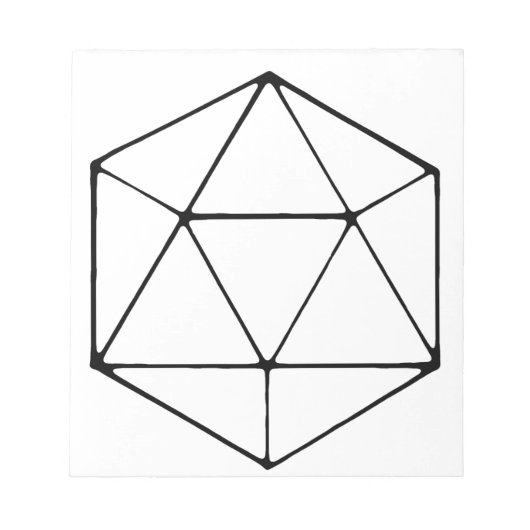 Bloc-note Minimaliste D20 Design Tabletop Gamer Geek (Devant)