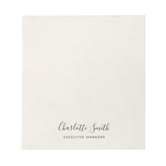 Bloc-note Minimaliste Élégant Classique Professionnel (Devant)